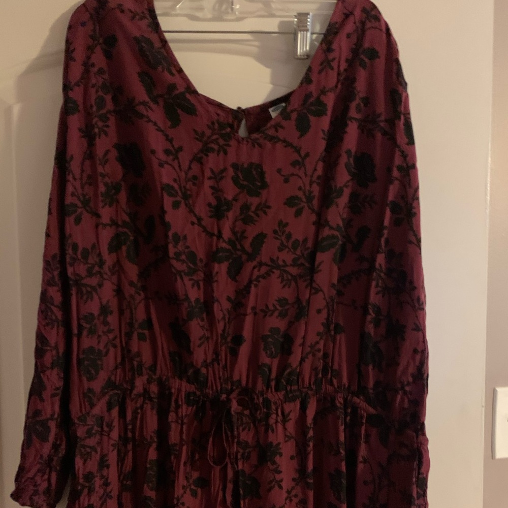 Burgundy Floral Jumpsuit